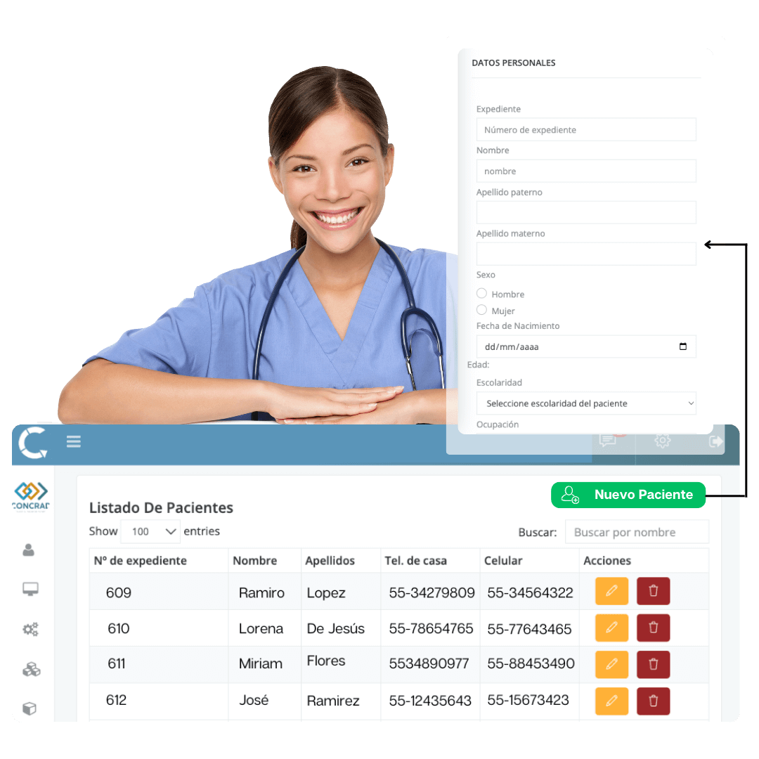 pacientes clinicas concrad sistema administrativo para tu negocio